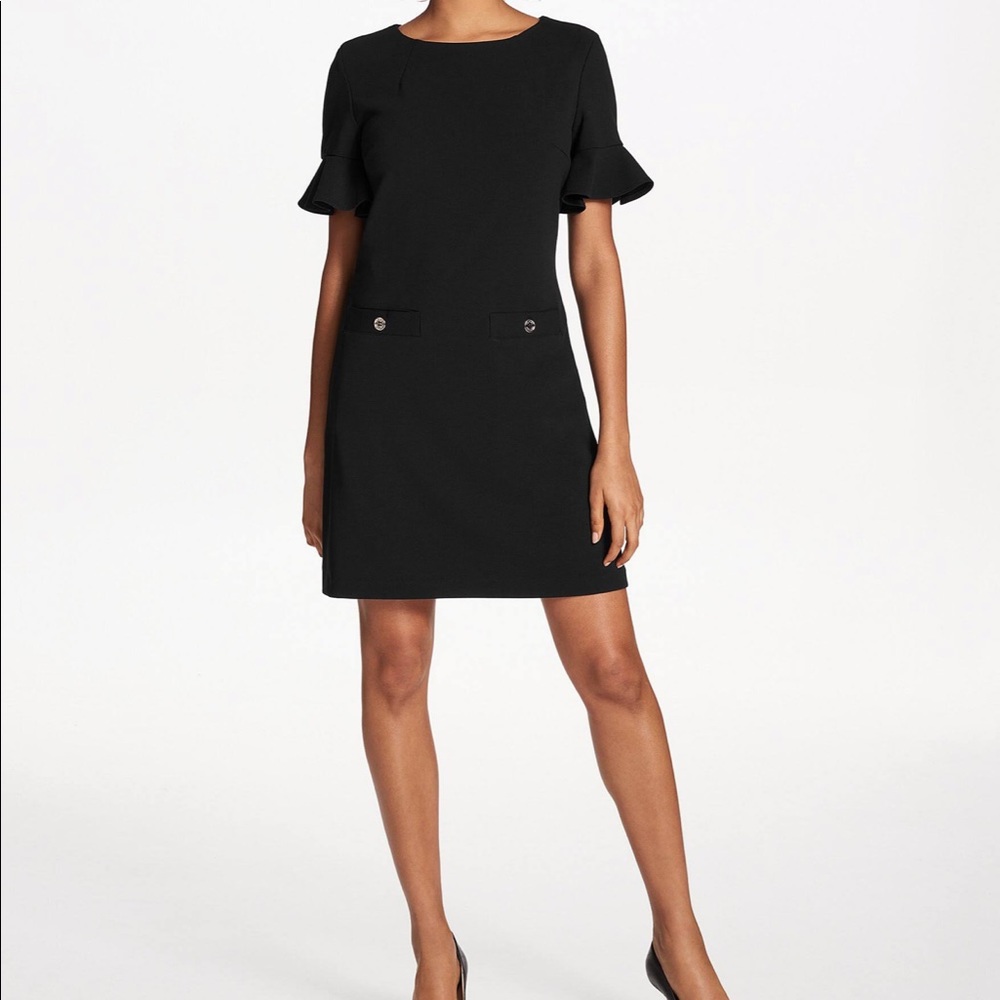 Tommy Hilfiger Ruffle-Sleeve Pocket Dress - Black